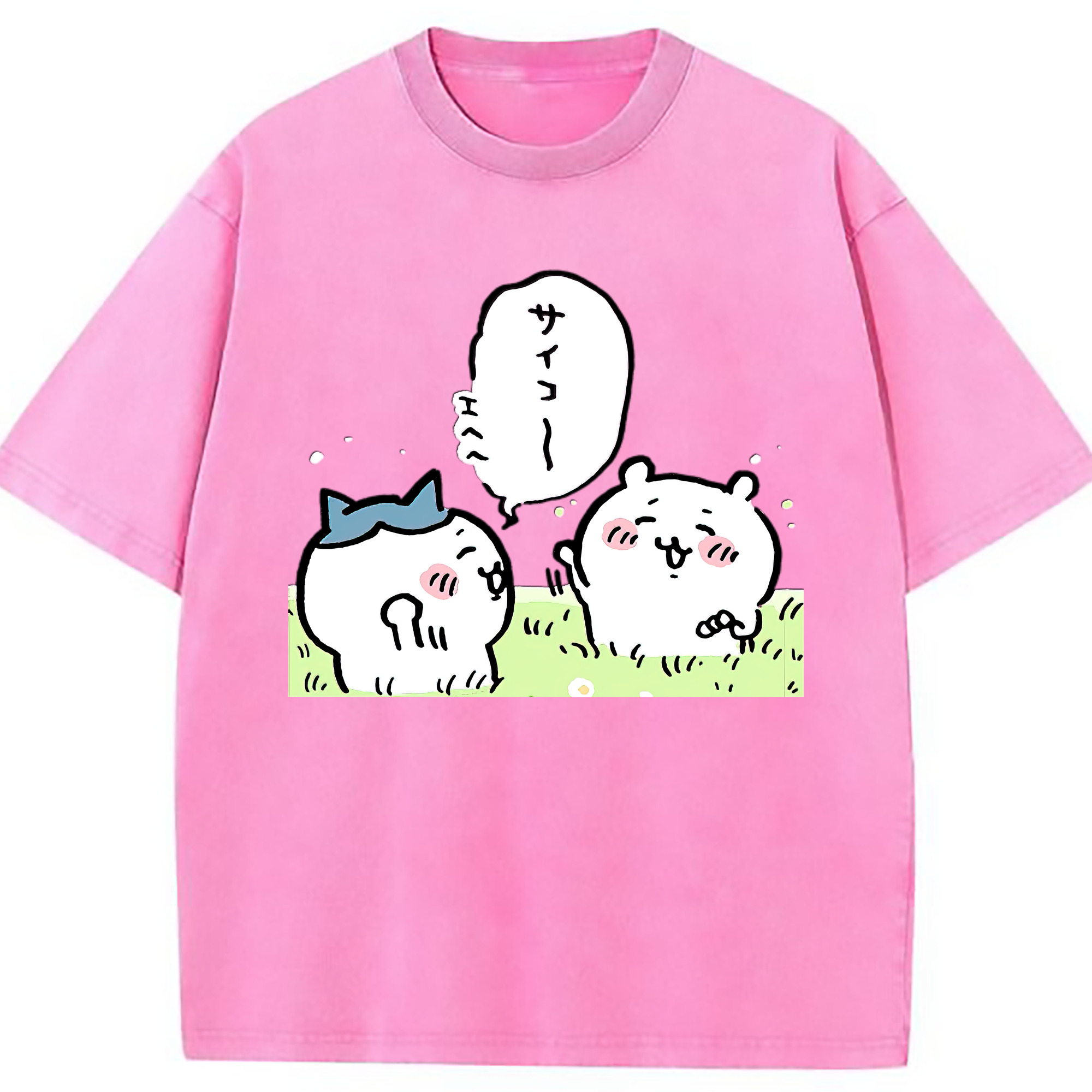 （画像用） ちいかわ ちいかわ Chii-kawa chiikawa 綿100% ヴィンテージ風 半袖Tシャツ（フロントプリント）